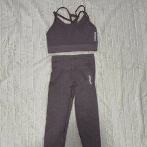 Gymshark Women’s Seamless Sports Bra (S) + Leggings (XS) Set | Lavender Purple